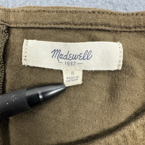 MADEWELL Womens short sleeve Jersey Knit T-shirt top zip detail‎ - S - Picture 4 of 5